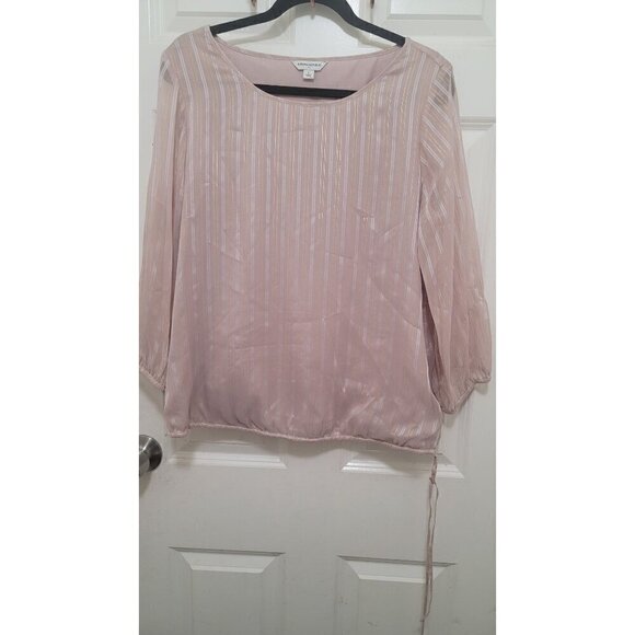 BANANA REPUBLIC WOMEN'S LONG SLEEVE METALLIC BROWN GOLD/SILVE STRAP TIE ON THE S - Picture 9 of 10